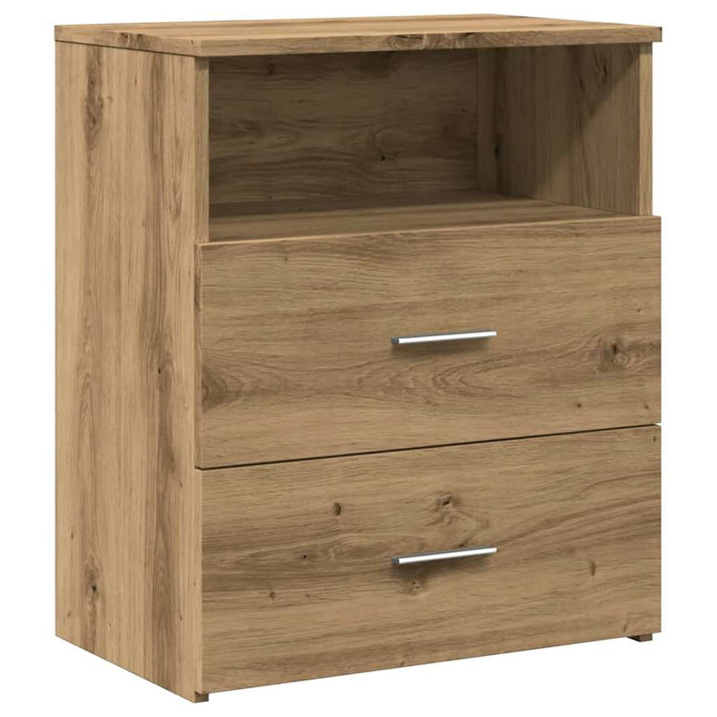 vidaXL 2 db kézműves tölgy színű szerelt fa éjjeliszekrény 50x32x60 cm