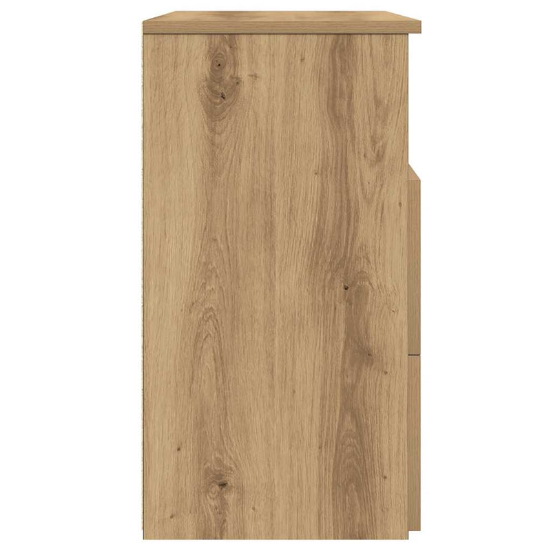 vidaXL 2 db kézműves tölgy színű szerelt fa éjjeliszekrény 50x32x60 cm