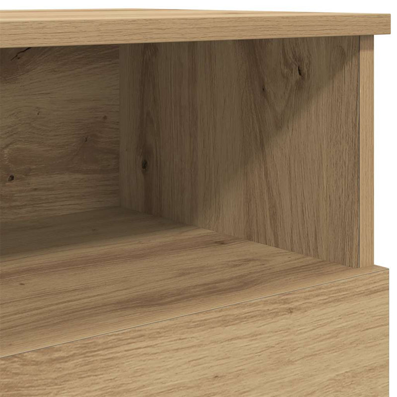 vidaXL 2 db kézműves tölgy színű szerelt fa éjjeliszekrény 50x32x60 cm