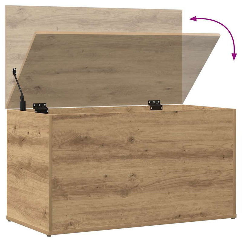 vidaXL kézműves tölgy színű szerelt fa tárolóláda 84 x 42 x 46 cm