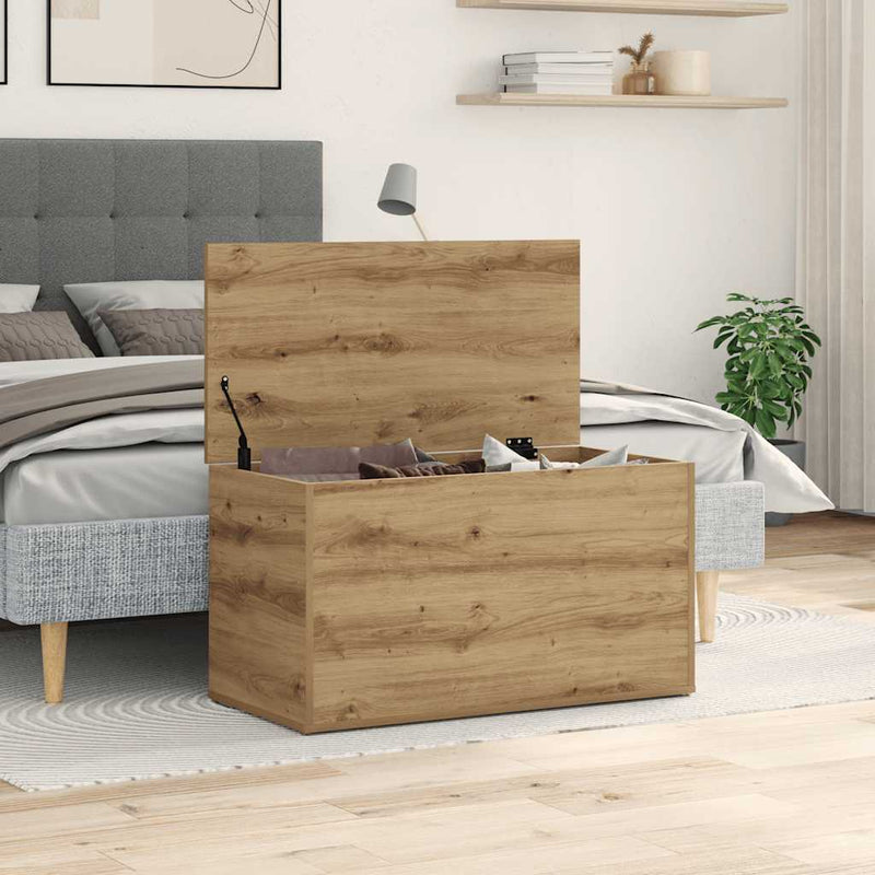 vidaXL kézműves tölgy színű szerelt fa tárolóláda 84 x 42 x 46 cm