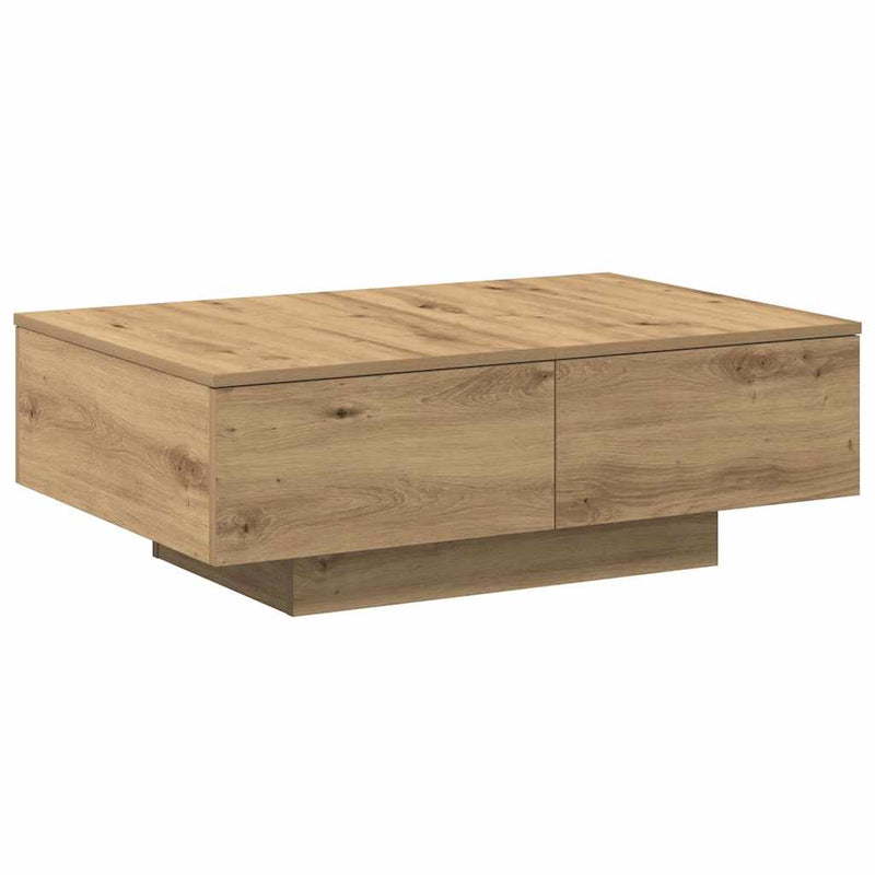 vidaXL kézműves tölgy színű szerelt fa dohányzóasztal 90 x 60 x 31 cm