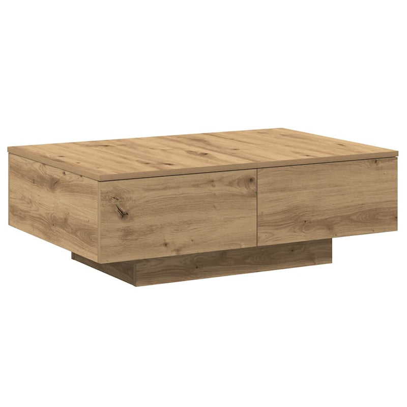 vidaXL kézműves tölgy színű szerelt fa dohányzóasztal 90 x 60 x 31 cm