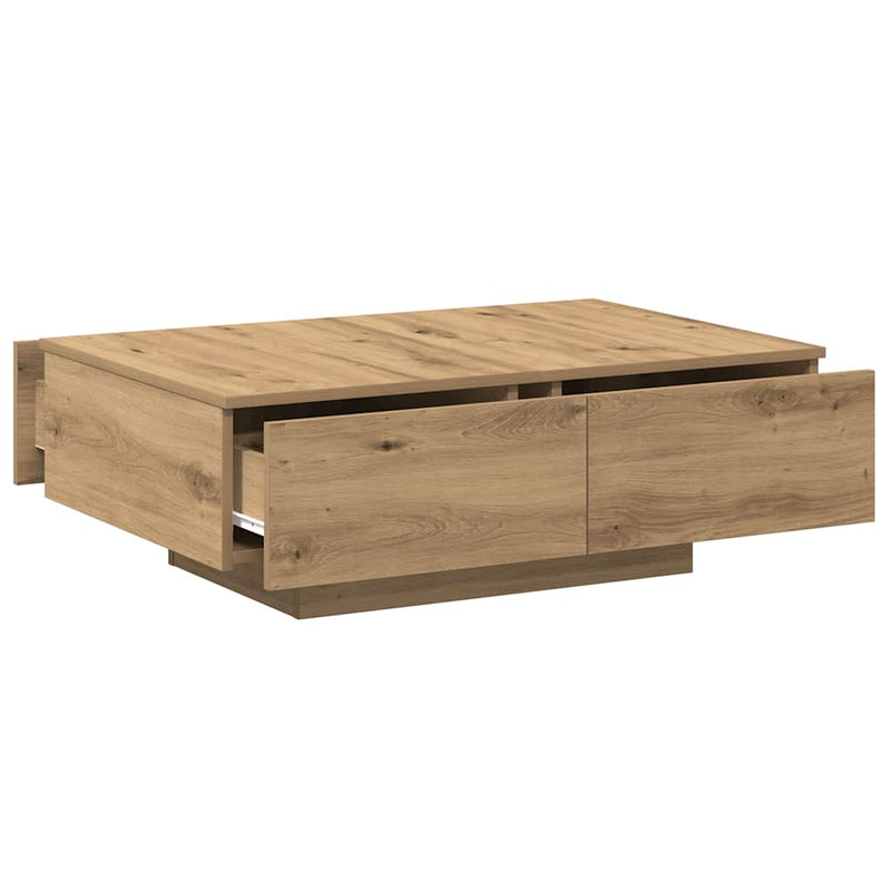 vidaXL kézműves tölgy színű szerelt fa dohányzóasztal 90 x 60 x 31 cm