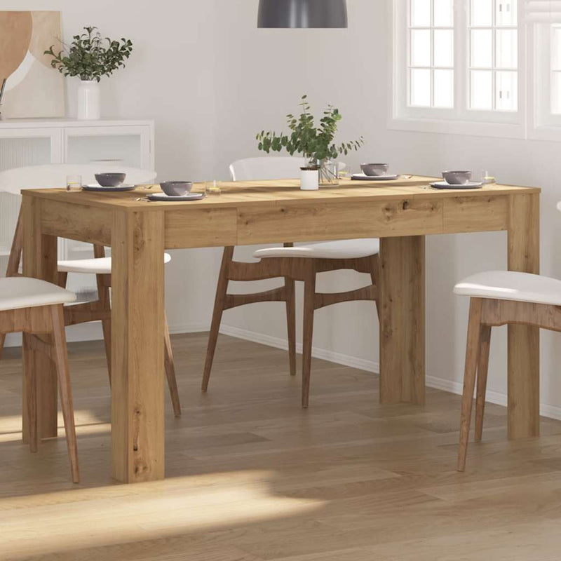 vidaXL kézműves tölgy színű szerelt fa étkezőasztal 140 x 74,5 x 76 cm