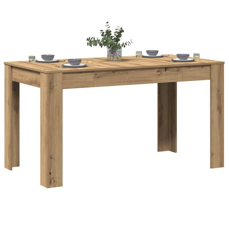 vidaXL kézműves tölgy színű szerelt fa étkezőasztal 140 x 74,5 x 76 cm