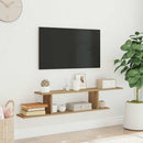 vidaXL kézműves tölgy színű szerelt fa fali TV-polc 125 x 18 x 23 cm