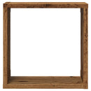vidaXL 2 db antik fa színű szerelt fa fali kockapolc 30x15x30 cm