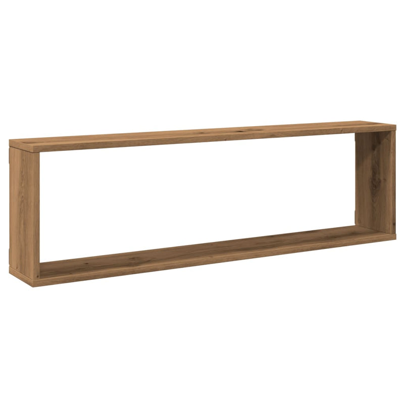 vidaXL 4 db kézműves tölgyszínű szerelt fa fali kockapolc 100x15x30 cm