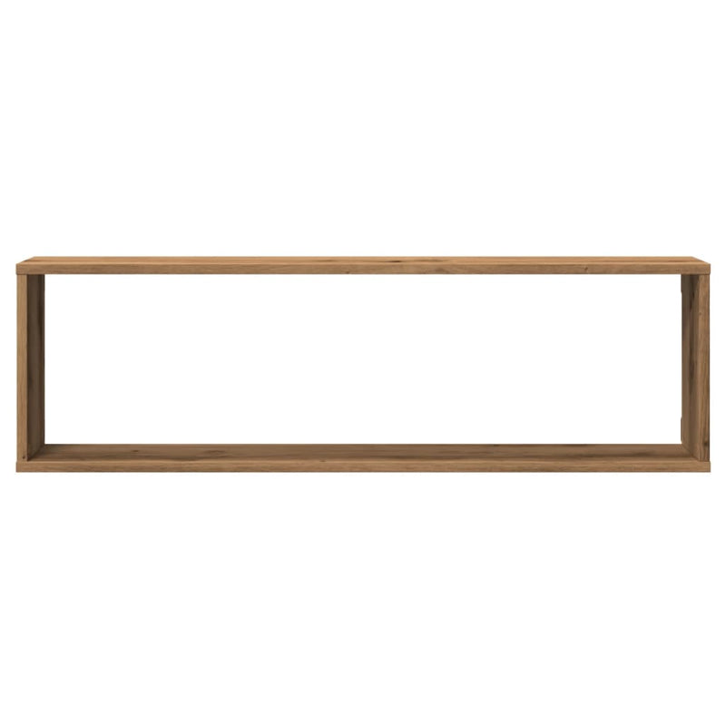 vidaXL 4 db kézműves tölgyszínű szerelt fa fali kockapolc 100x15x30 cm
