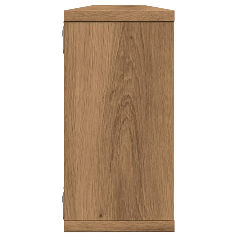 vidaXL 4 db kézműves tölgyszínű szerelt fa fali kockapolc 100x15x30 cm