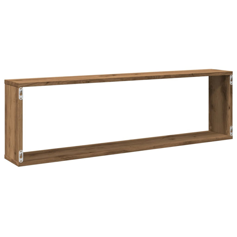 vidaXL 4 db kézműves tölgyszínű szerelt fa fali kockapolc 100x15x30 cm