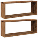 vidaXL 2 db antik fa színű szerelt fa fali kockapolc 60 x 15 x 23 cm