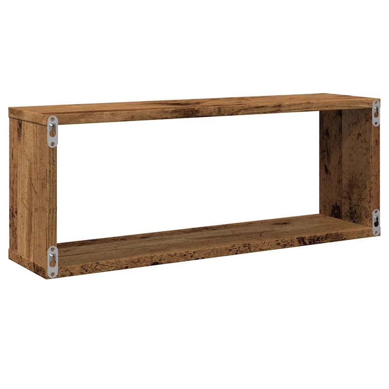 vidaXL 2 db antik fa színű szerelt fa fali kockapolc 60 x 15 x 23 cm