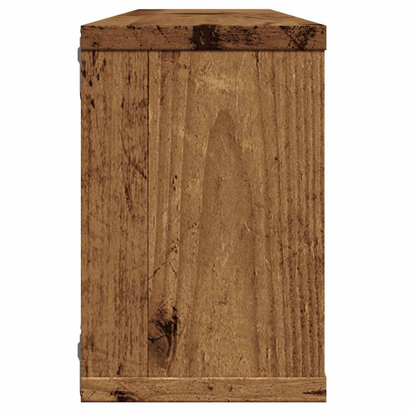 vidaXL 4 db antik fa színű szerelt fa fali kockapolc 60 x 15 x 23 cm