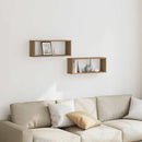vidaXL 2 db kézműves tölgyszínű szerelt fa fali kockapolc 60x15x23 cm