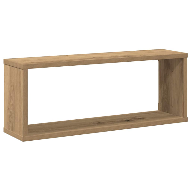 vidaXL 2 db kézműves tölgyszínű szerelt fa fali kockapolc 60x15x23 cm
