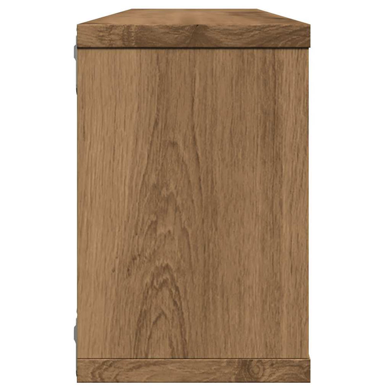 vidaXL 4 db kézműves tölgy színű szerelt fa fali kockapolc 60x15x23 cm