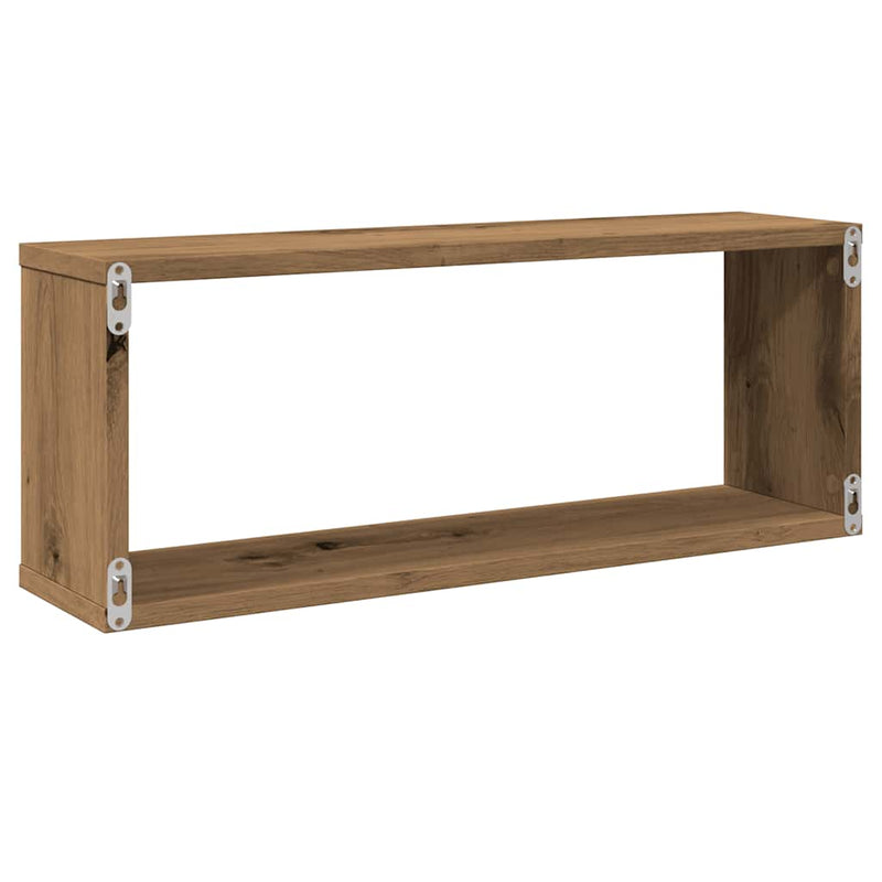 vidaXL 4 db kézműves tölgy színű szerelt fa fali kockapolc 60x15x23 cm