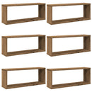 vidaXL 6 db kézműves tölgy színű szerelt fa fali kockapolc 60x15x23 cm