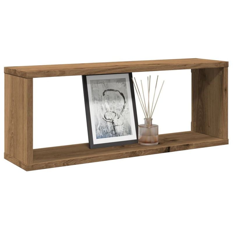vidaXL 6 db kézműves tölgy színű szerelt fa fali kockapolc 60x15x23 cm