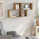 vidaXL kézműves tölgy színű szerelt fa fali polc 100 x 18 x 53 cm