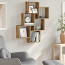 vidaXL kézműves tölgy színű négyszög szerelt fa fali polc 78x15x93 cm