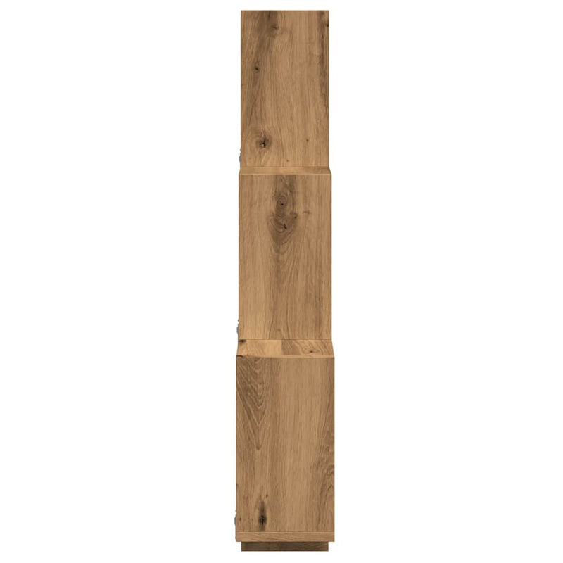 vidaXL kézműves tölgy színű négyszög szerelt fa fali polc 78x15x93 cm