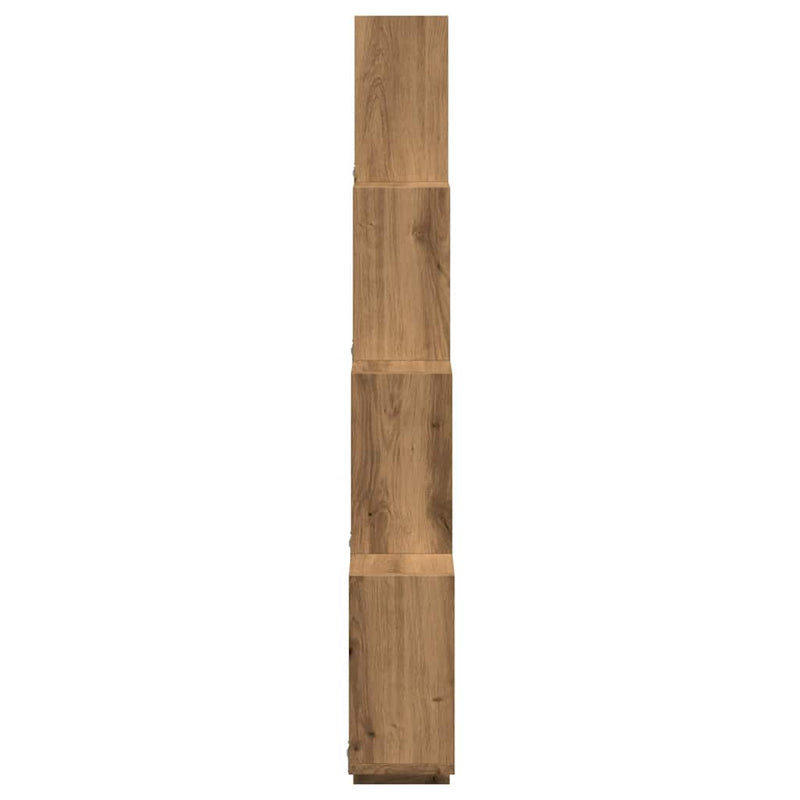 vidaXL kézműves tölgy színű szerelt fa fali kocka polcok 90x15x119,5cm