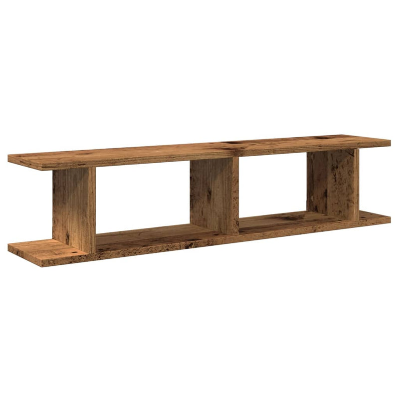 vidaXL 2 db antik fa színű szerelt fa fali polc 90 x 18 x 20 cm