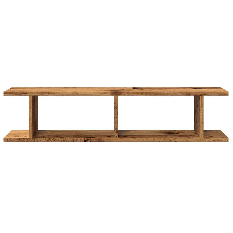 vidaXL 2 db antik fa színű szerelt fa fali polc 90 x 18 x 20 cm