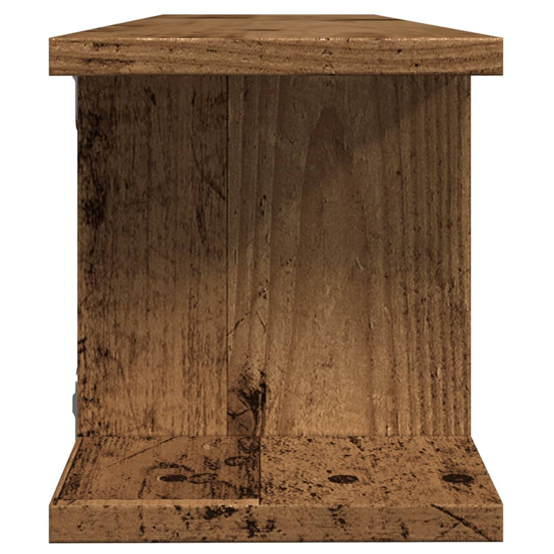vidaXL 2 db antik fa színű szerelt fa fali polc 90 x 18 x 20 cm