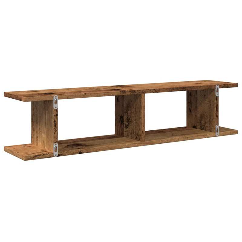 vidaXL 2 db antik fa színű szerelt fa fali polc 90 x 18 x 20 cm