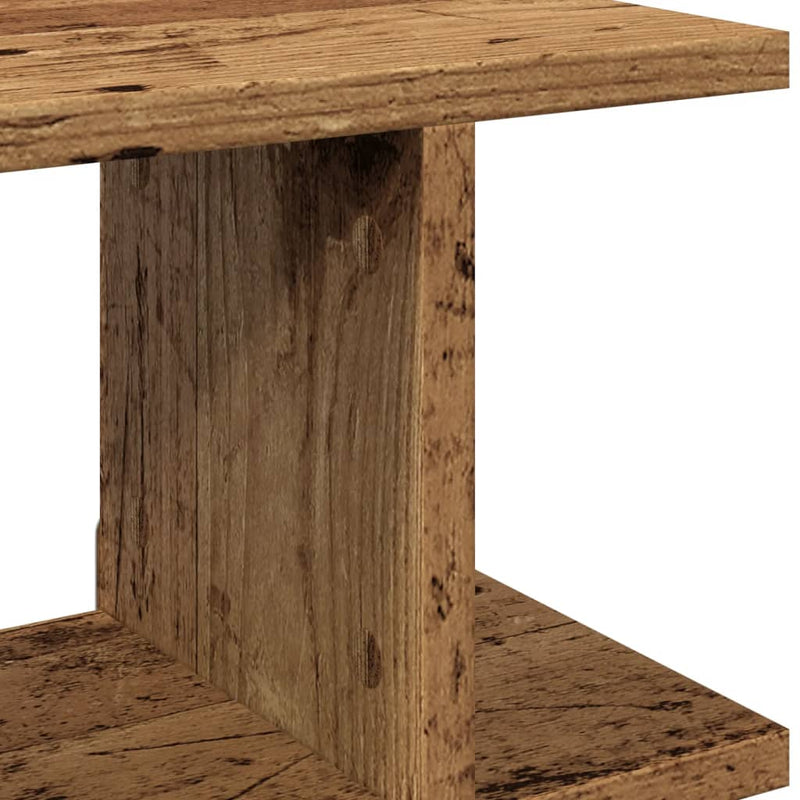 vidaXL 2 db antik fa színű szerelt fa fali polc 90 x 18 x 20 cm