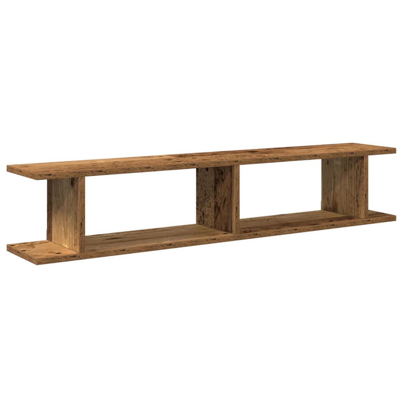 vidaXL 2 db antik fa színű szerelt fa fali polc 105 x 18 x 20 cm