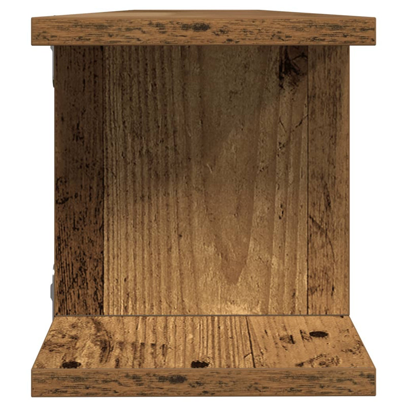 vidaXL 2 db antik fa színű szerelt fa fali polc 105 x 18 x 20 cm