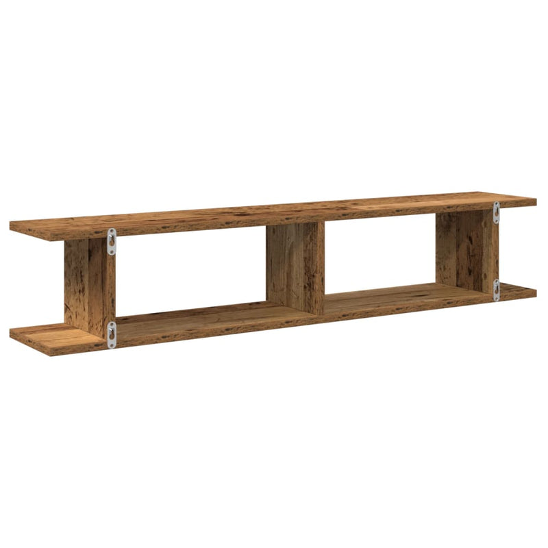 vidaXL 2 db antik fa színű szerelt fa fali polc 105 x 18 x 20 cm