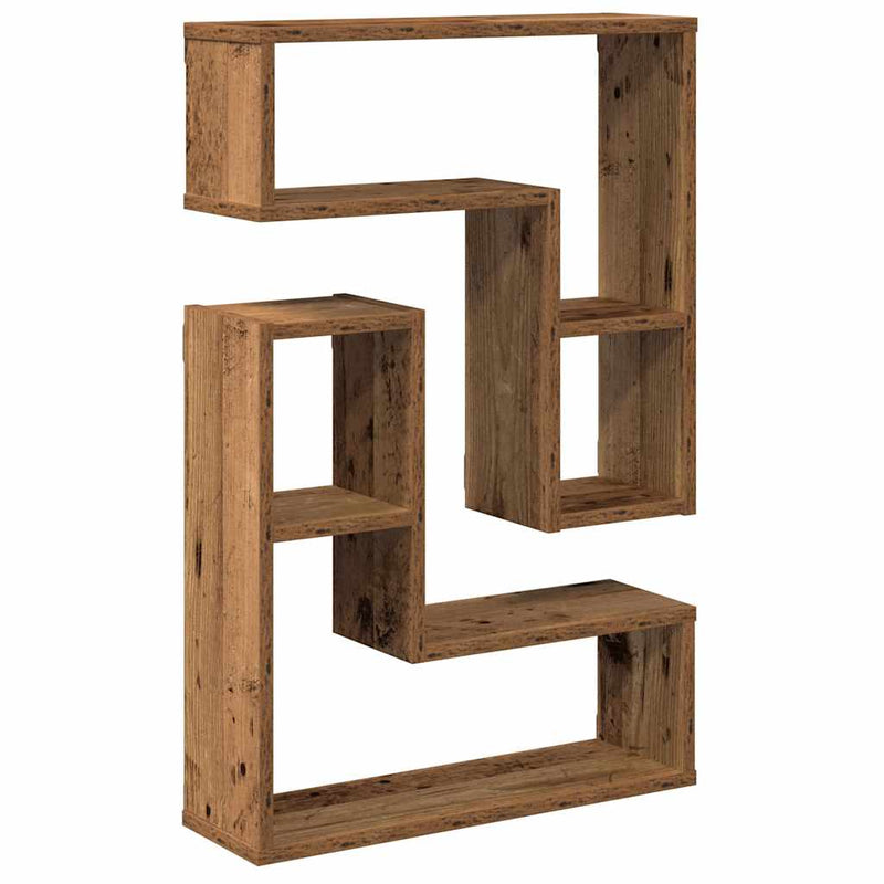 vidaXL 2 db antik fa színű szerelt fa fali kockapolc 50x15x50 cm