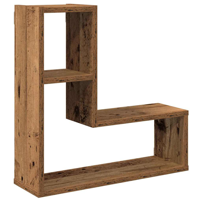 vidaXL 2 db antik fa színű szerelt fa fali kockapolc 50x15x50 cm