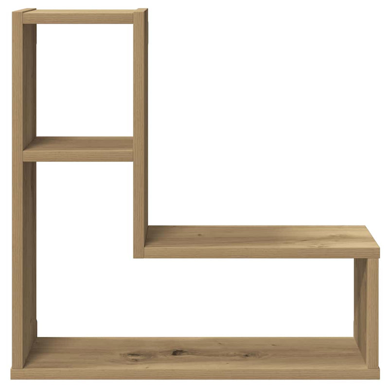 vidaXL 2 db kézműves tölgyszínű szerelt fa fali kockapolc 50x15x50 cm