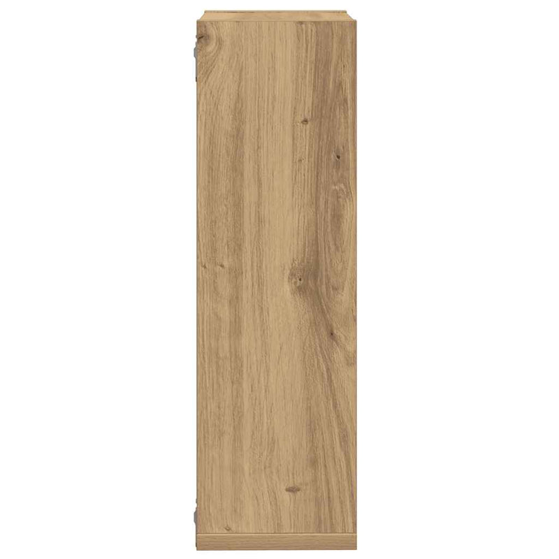 vidaXL 2 db kézműves tölgyszínű szerelt fa fali kockapolc 50x15x50 cm