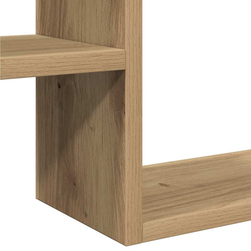 vidaXL 2 db kézműves tölgyszínű szerelt fa fali kockapolc 50x15x50 cm