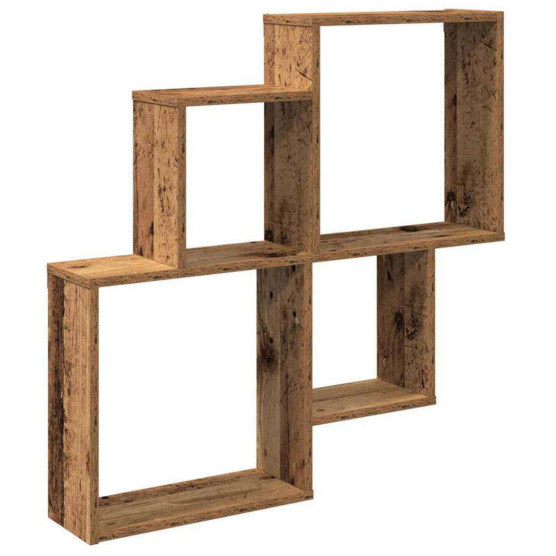 vidaXL fali polc Régi fa 80x15x78,5 cm Gépelt fa