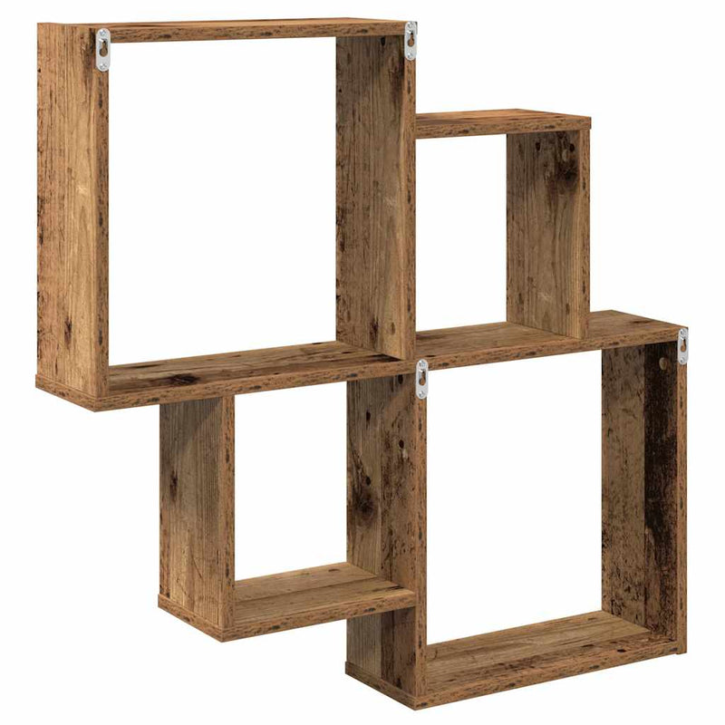 vidaXL fali polc Régi fa 80x15x78,5 cm Gépelt fa