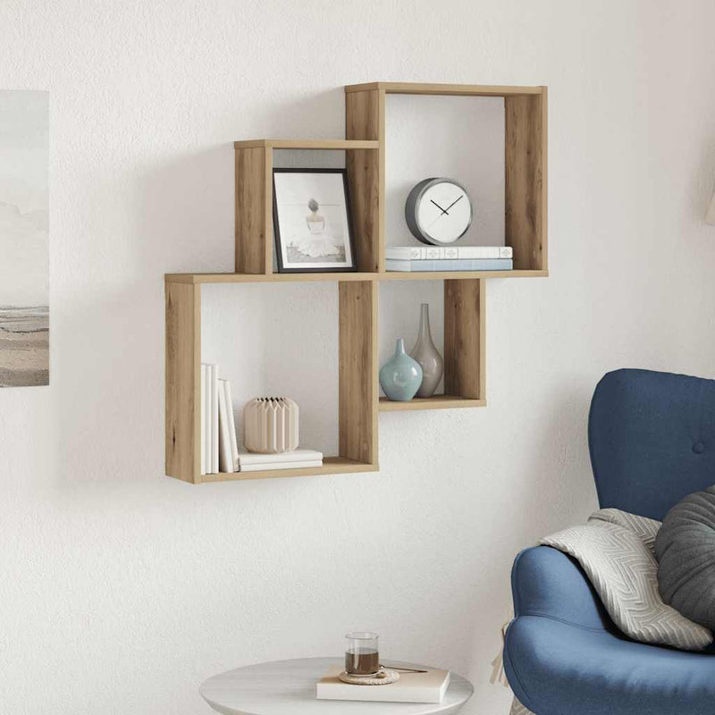 vidaXL fali polc Artisan tölgy 80x15x78,5 cm Gépelt fa
