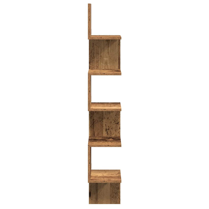 vidaXL antik fa színű szerelt fa fali sarokpolc 20 x 20 x 127,5 cm