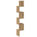 vidaXL kézműves tölgy színű szerelt fa fali sarokpolc 20x20x127,5 cm