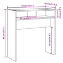 vidaXL kézműves tölgy színű szerelt fa dohányzóasztal 78 x 30 x 80 cm