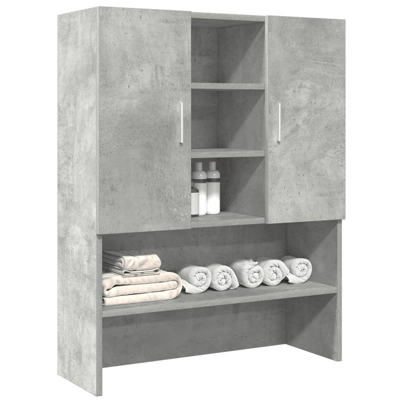 vidaXL betonszürke mosógépszekrény 70,5 x 25,5 x 90 cm