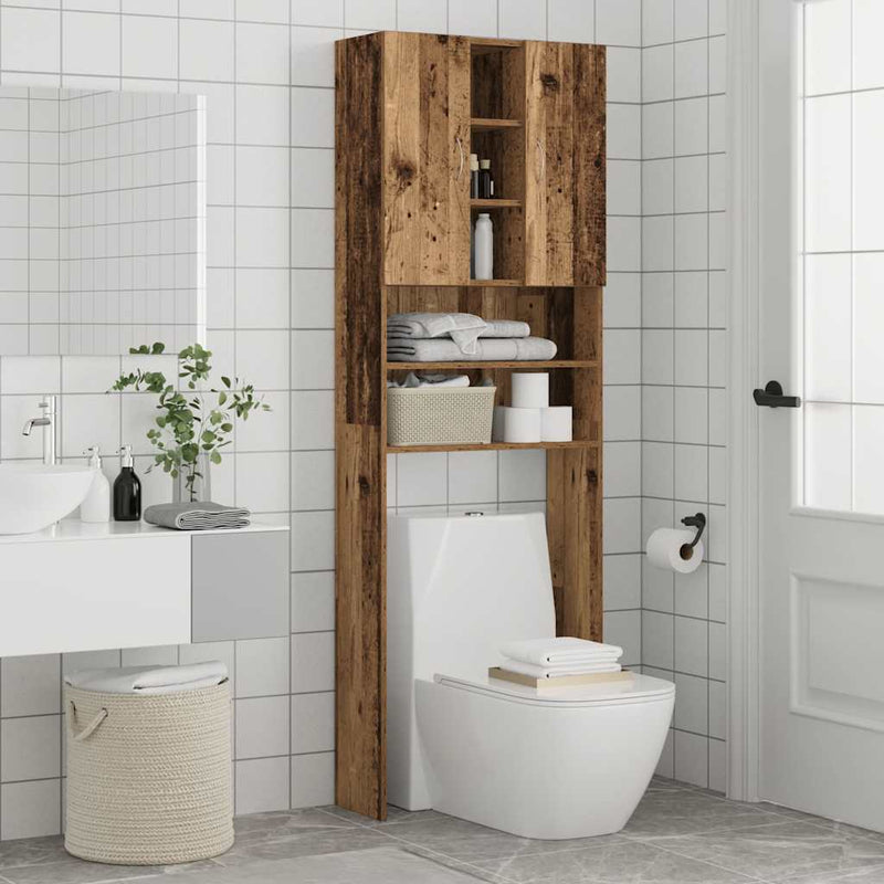 vidaXL antik fa színű mosógépszekrény 64 x 25,5 x 190 cm